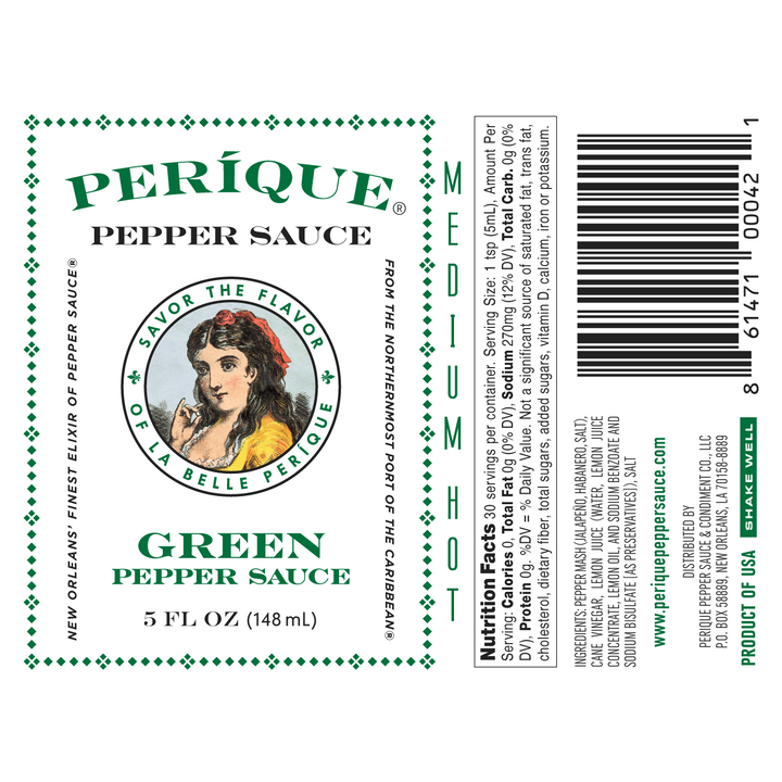 Perique Pepper Sauce®  Green Pepper Sauce, 5 oz